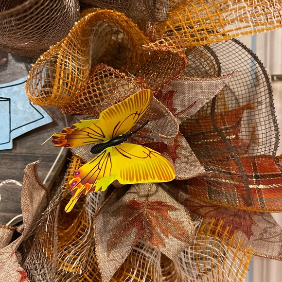 Butterfly WREATH FALL “welcome friends” autumn - Picture 5 of 10